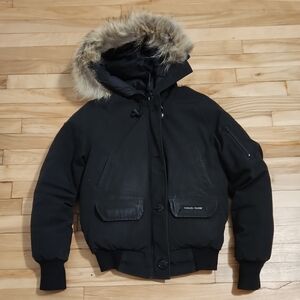 Canada Goose Black Puffer Jacket with Fur Trim